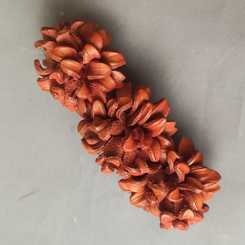 Hand crafted leather flower barrette